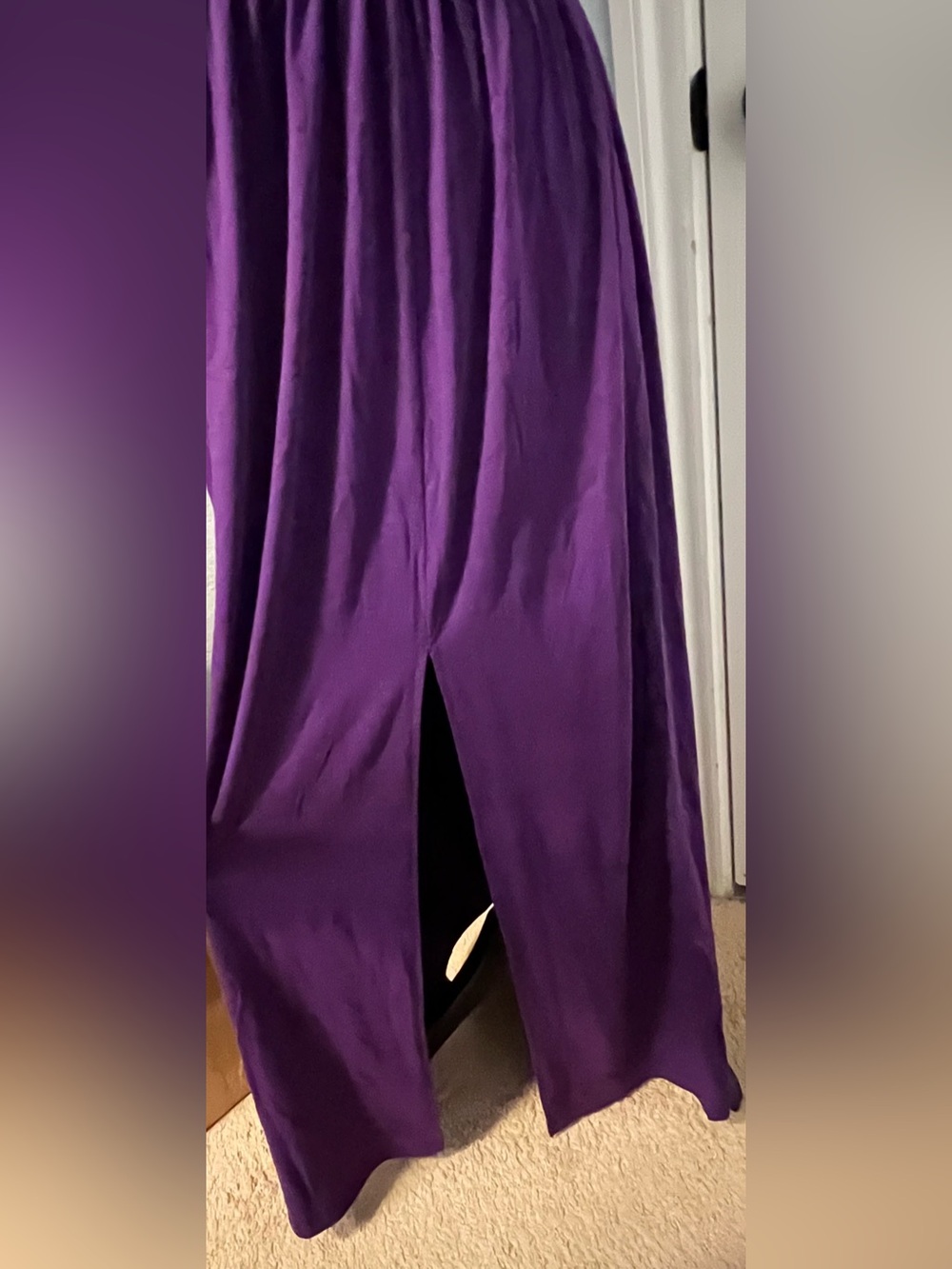 Deep Purple Maxi Dress Surplice Top and Bottom Split NWT - Picture 4 of 6